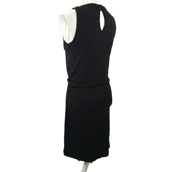 White House Black Market Beaded Neck Tank Dress XS Boho Embellished Cocktail LBD - Picture 12 of 16